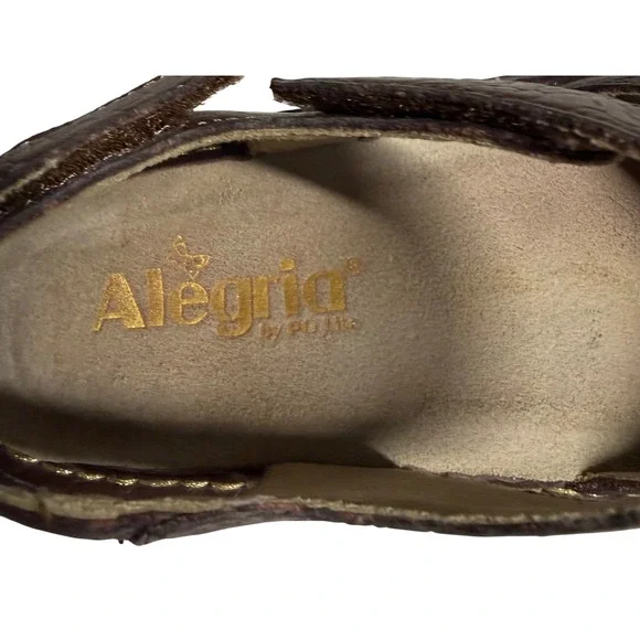 Alegria Lul-7608X Brown Leather Platform Sandals Womens 37 Adjustable Straps - Picture 6 of 11